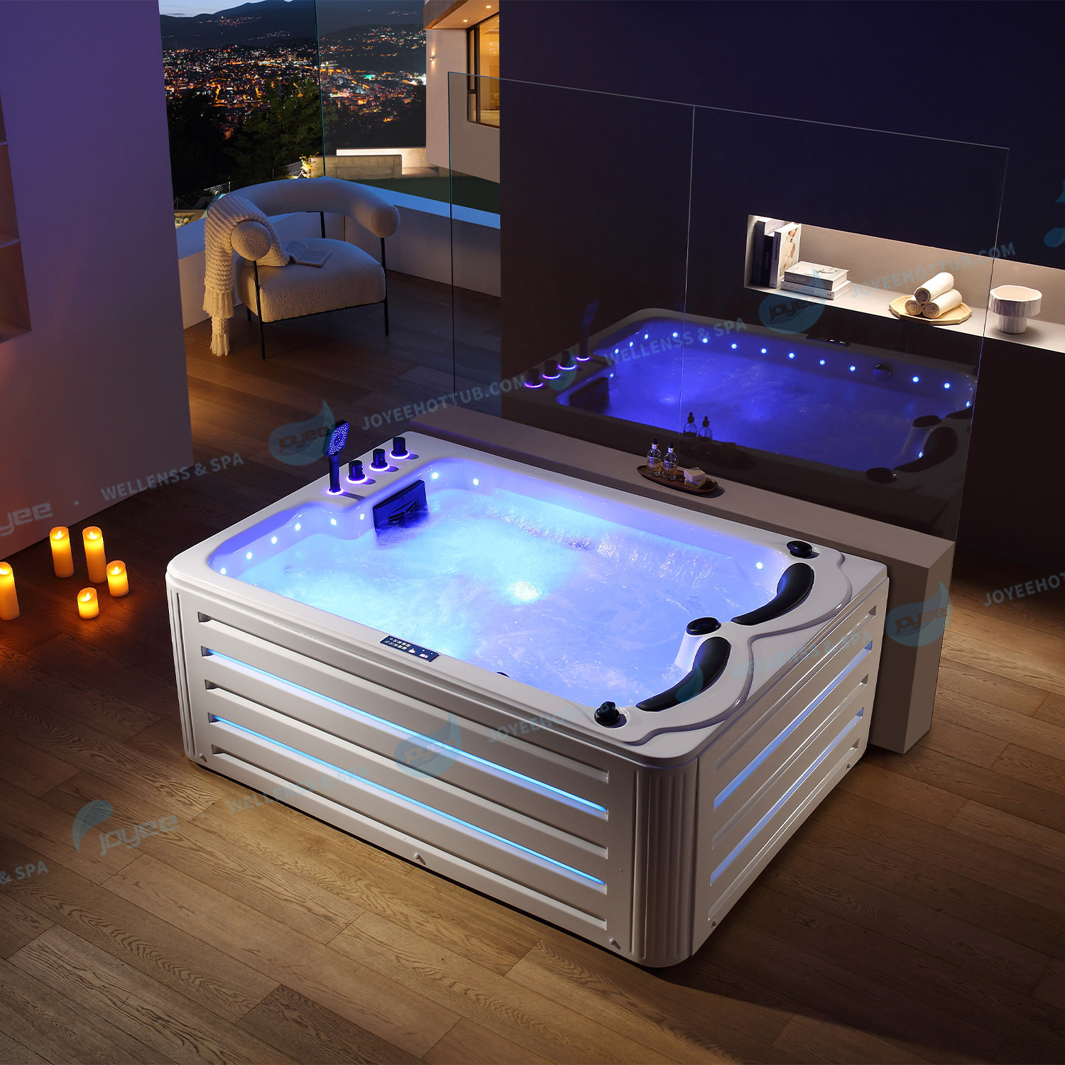 2 personnes utilisent la baignoire