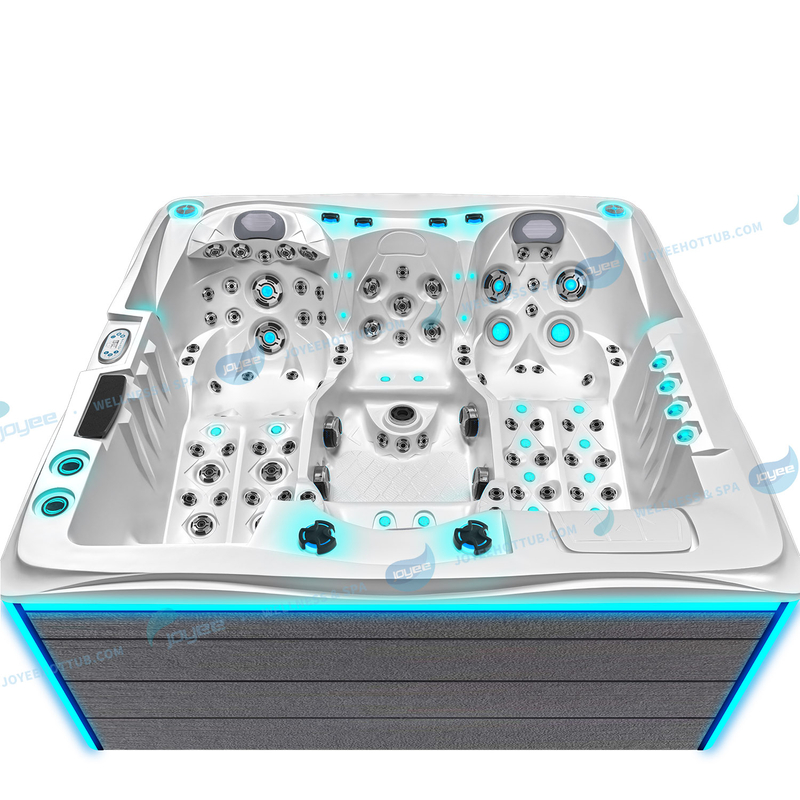 Nouvelles baignoires spa d'hydromassage extérieures |Jacuzzi avec haut-parleur LED - JOYEE 