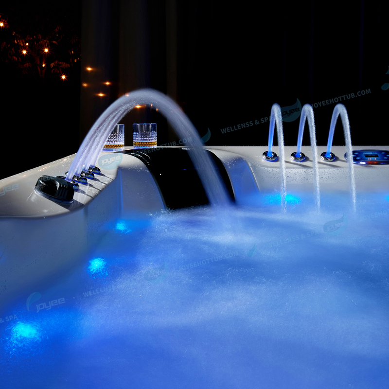 Spa extérieur avec bain à remous de jardin à jets LED pour 5 personnes |Baignoire Spa - JOYEE