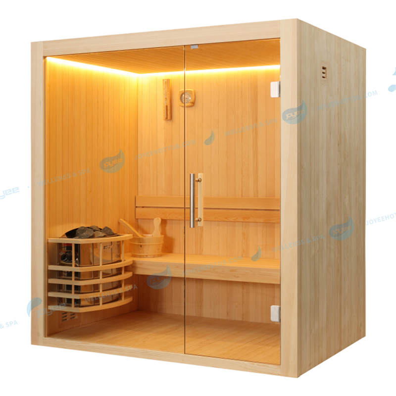 Sauna en bois de pin blanc Bain de vapeur sec intérieur |JOYEE