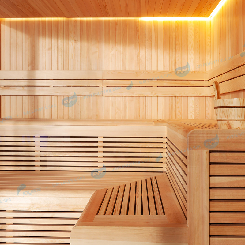 Sauna en verre à vapeur sèche pour poêle intérieur à éclairage LED |JOYEE