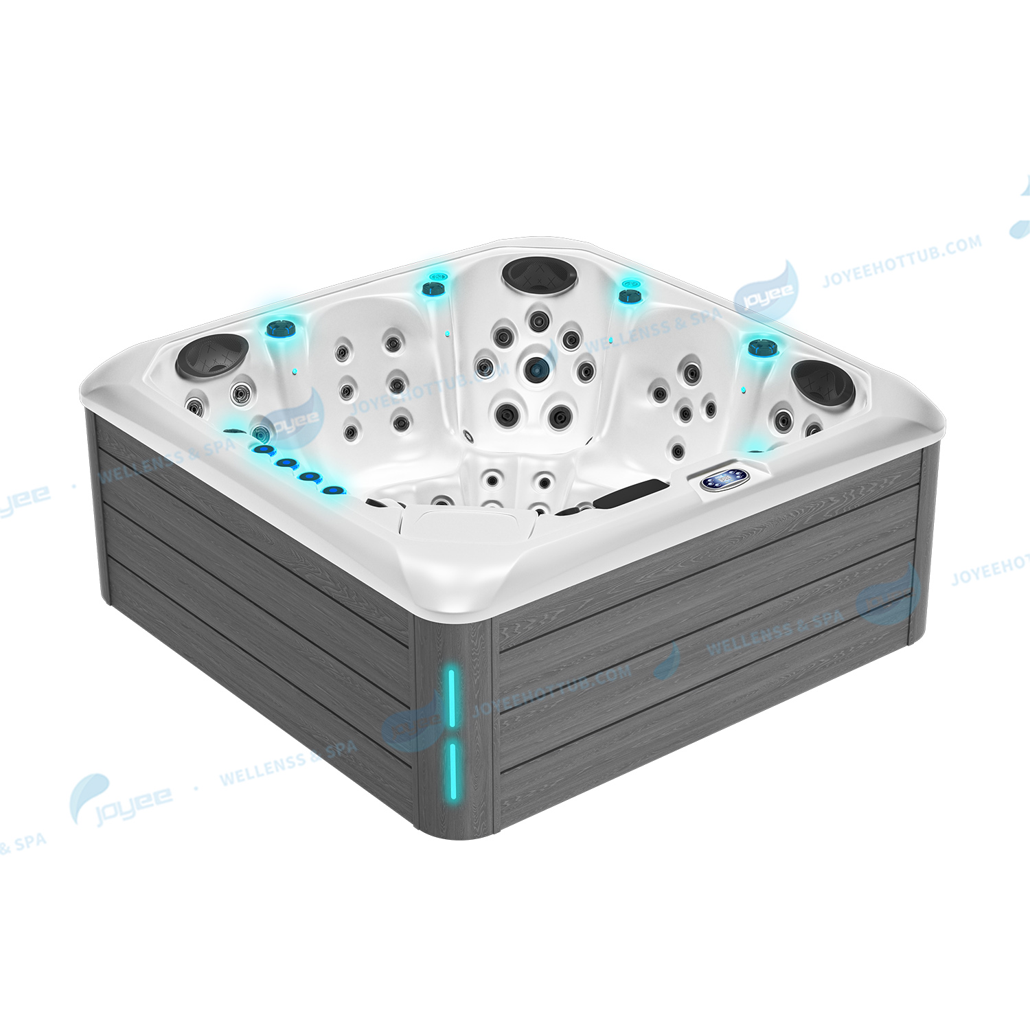 Jacuzzi extérieur avec de la lumière