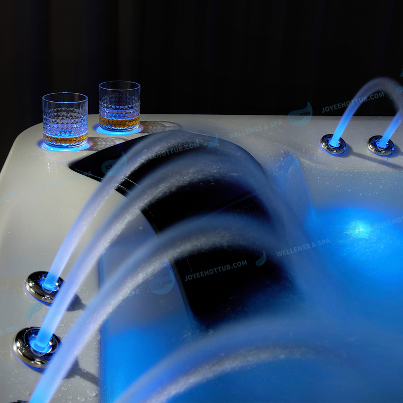 Spa extérieur avec bain à remous de jardin à jets LED pour 5 personnes |Baignoire Spa - JOYEE