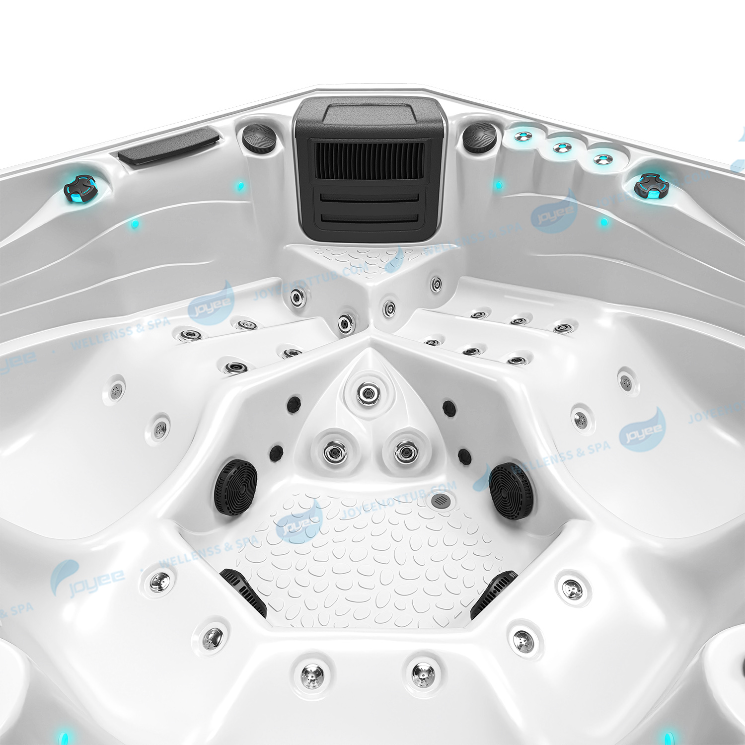 Jacuzzi avec 3 fontaines LED