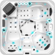 Hydrorelax 5 personnes PIOL POOL POOL | Acrylique Massage extérieur bain à remous - Joyee