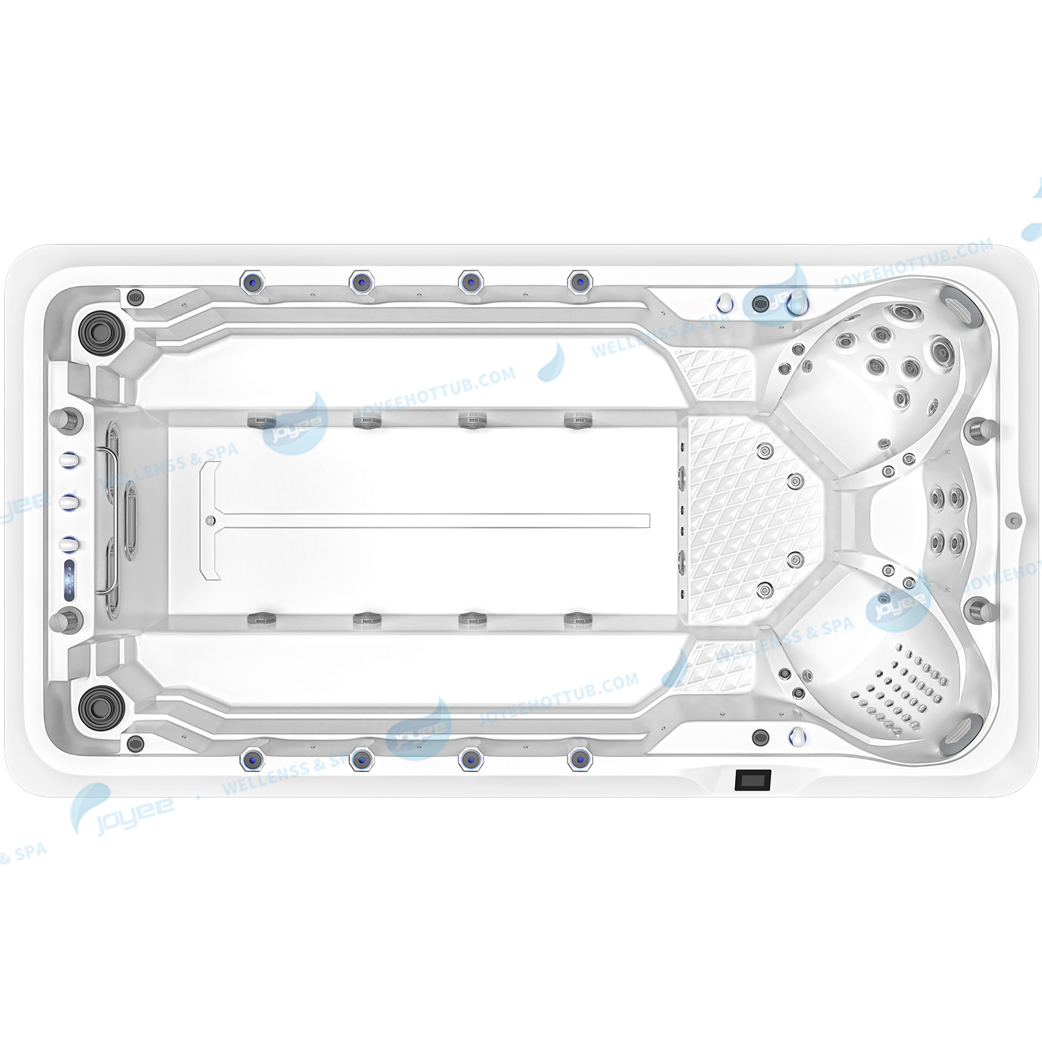 Spa Spa Piscine en fibre de verre | Grand combo à bain à remous de piscine en plein air - Joyee